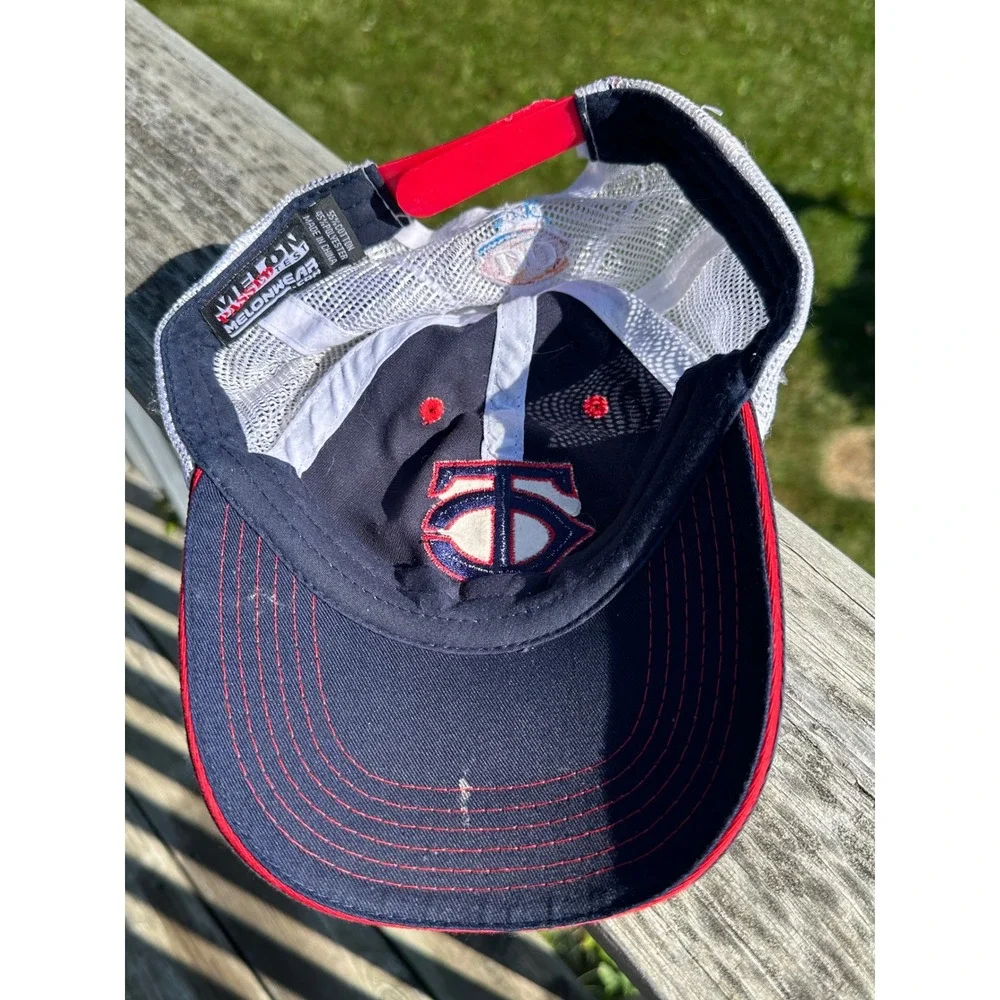 Melonwear Minnesota Twins DQ Trucker Hat Navy White Striped Snapback Cap Mens